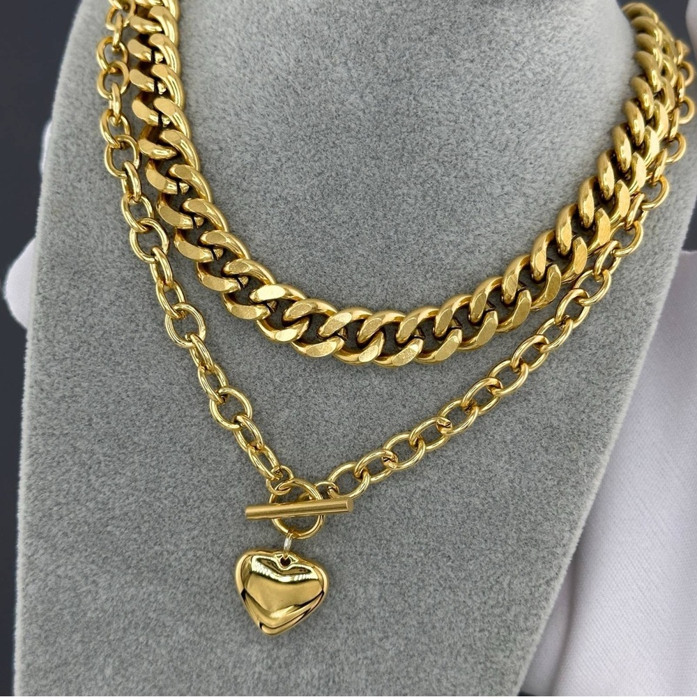 Gold Heart Pendant Necklace